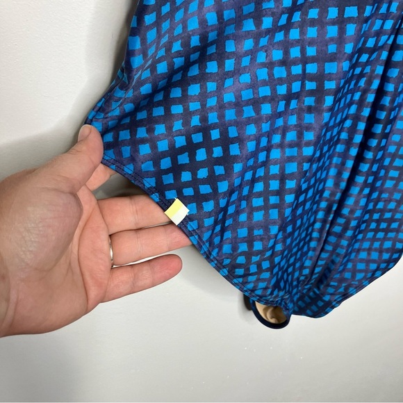 Summersalt x L.L. Bean full coverage one piece swimsuit blue check women size 18 - Picture 6 of 10